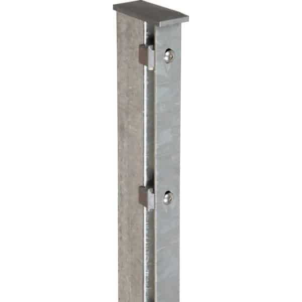 Zaunpfosten mit flacher Abdeckschiene 260 cm Verzinkt