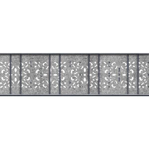 zaunzu Sichtschutz Design Vlies Ornament für Doppelstabmatten Hellgrau 2