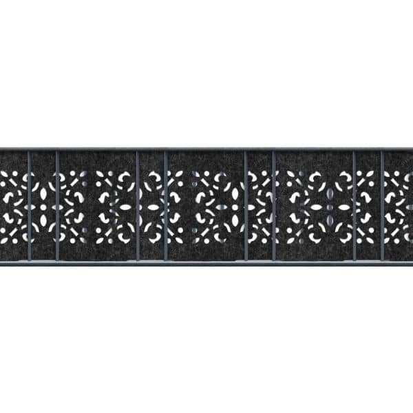 zaunzu Sichtschutz Design Vlies Ornament für Doppelstabmatten Schwarzgrau 2