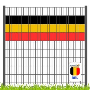 zaunzu Sichtschutz Fanartikel Belgien für Doppelstabmatten Volle Streifenbreite