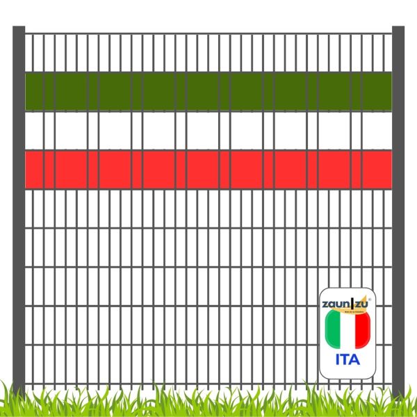 zaunzu Sichtschutz Fanartikel Italien für Doppelstabmatten Volle Streifenbreite