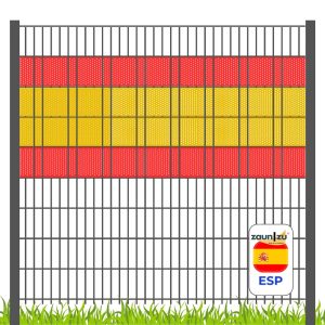 zaunzu Sichtschutz Fanartikel Spanien für Doppelstabmatten Volle Streifenbreite GELOCHT