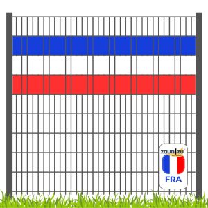 zaunzu Sichtschutz Fanartikel für Frankreich Doppelstabmatten Volle Streifenbreite