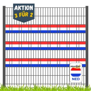 zaunzu Sichtschutz Fanartikel für Niederlande Doppelstabmatten Akzentstreifen 3 für 2