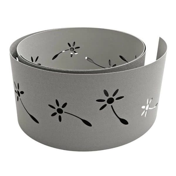 zaunzu Sichtschutz Premium Dekor Pusteblume Lasermuster Steingrau 2